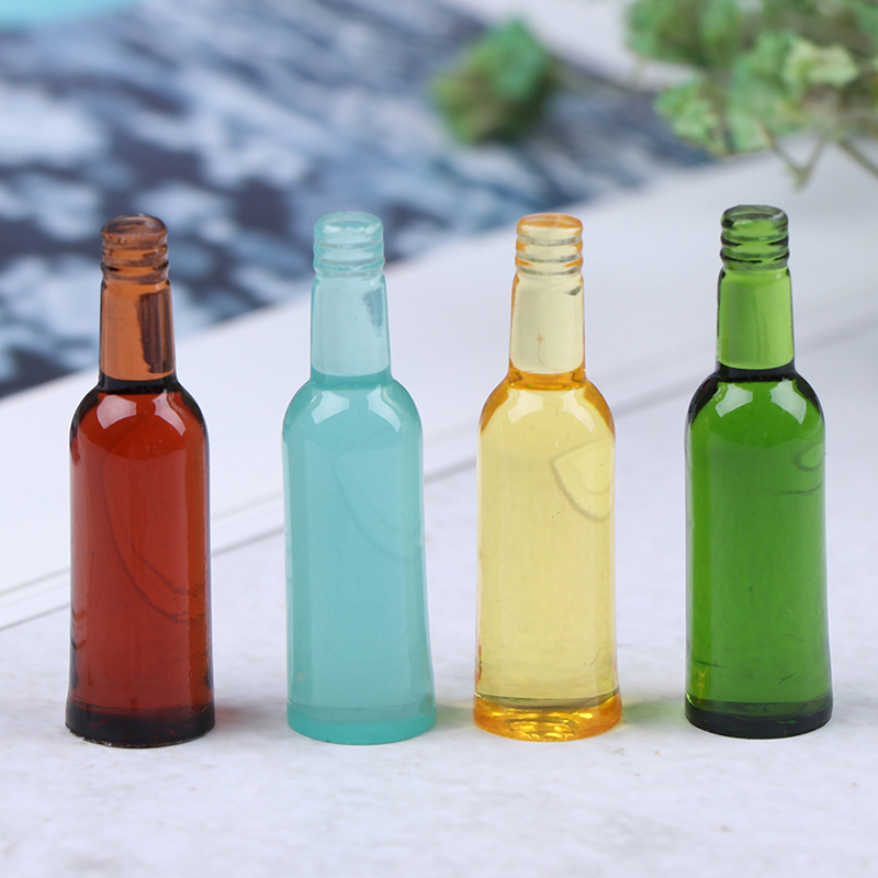 Wine In Beer Bottle - 6개 1:12 인형의 집 미니어처 맥주