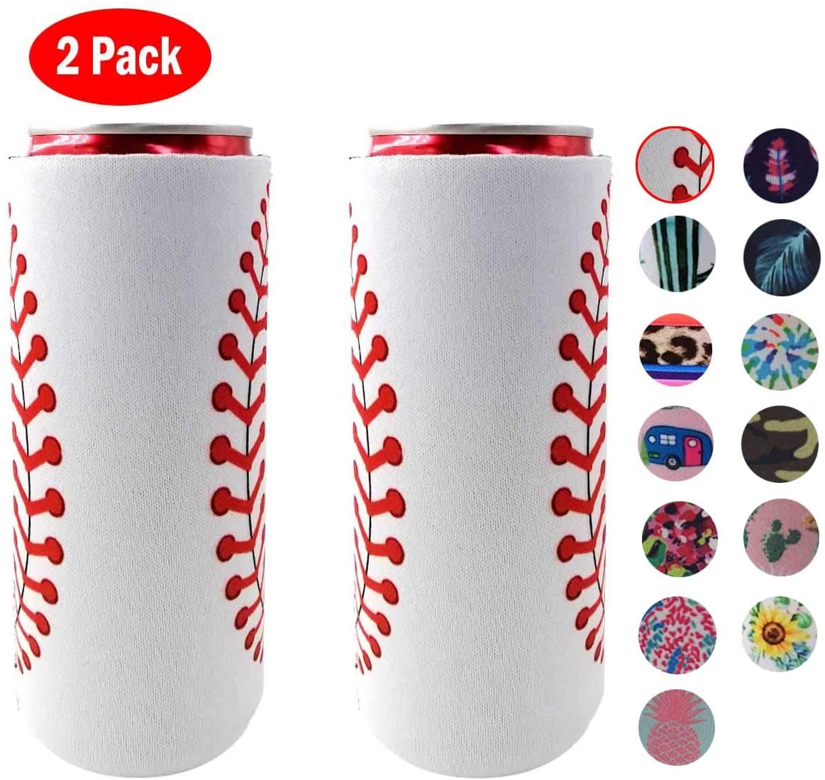 Wine Beer Holder - 2팩 스키니 캔 쿨러 백, 와인