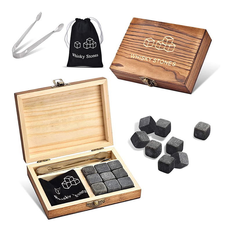 Whiskey Stone Set - 9개 위스키 아이스 스톤 재사용 가능한