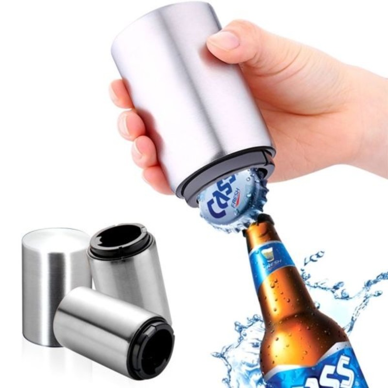 스테인리스 스틸 자동 맥주 병따개, 굽히지 않고 누르면 - Wine Beer Glass 리뷰 및 가격