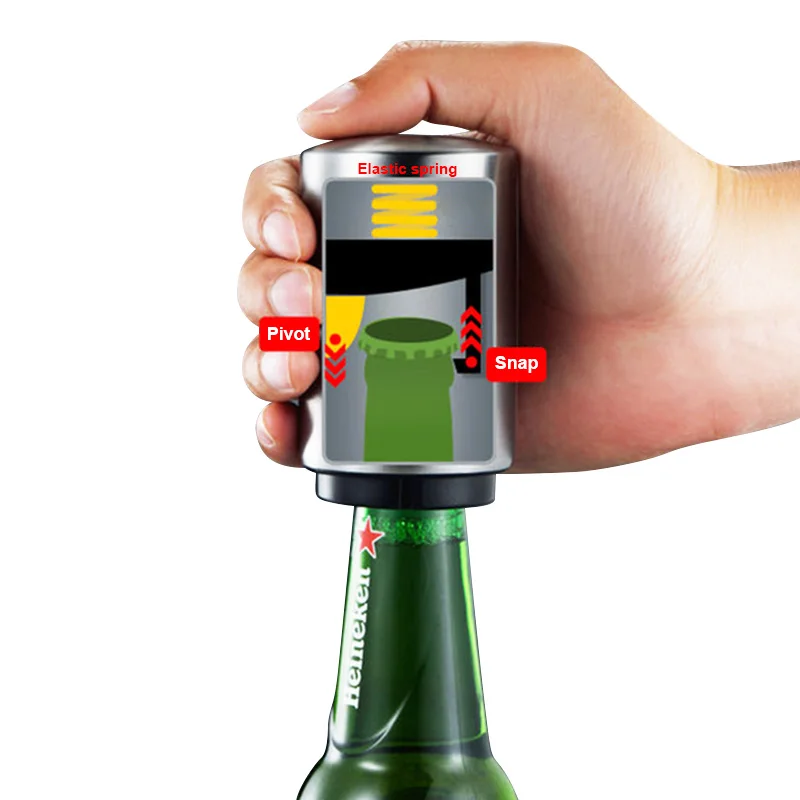 스테인리스 스틸 자동 맥주 병따개, 굽히지 않고 누르면 - Wine Beer Glass 리뷰 및 가격