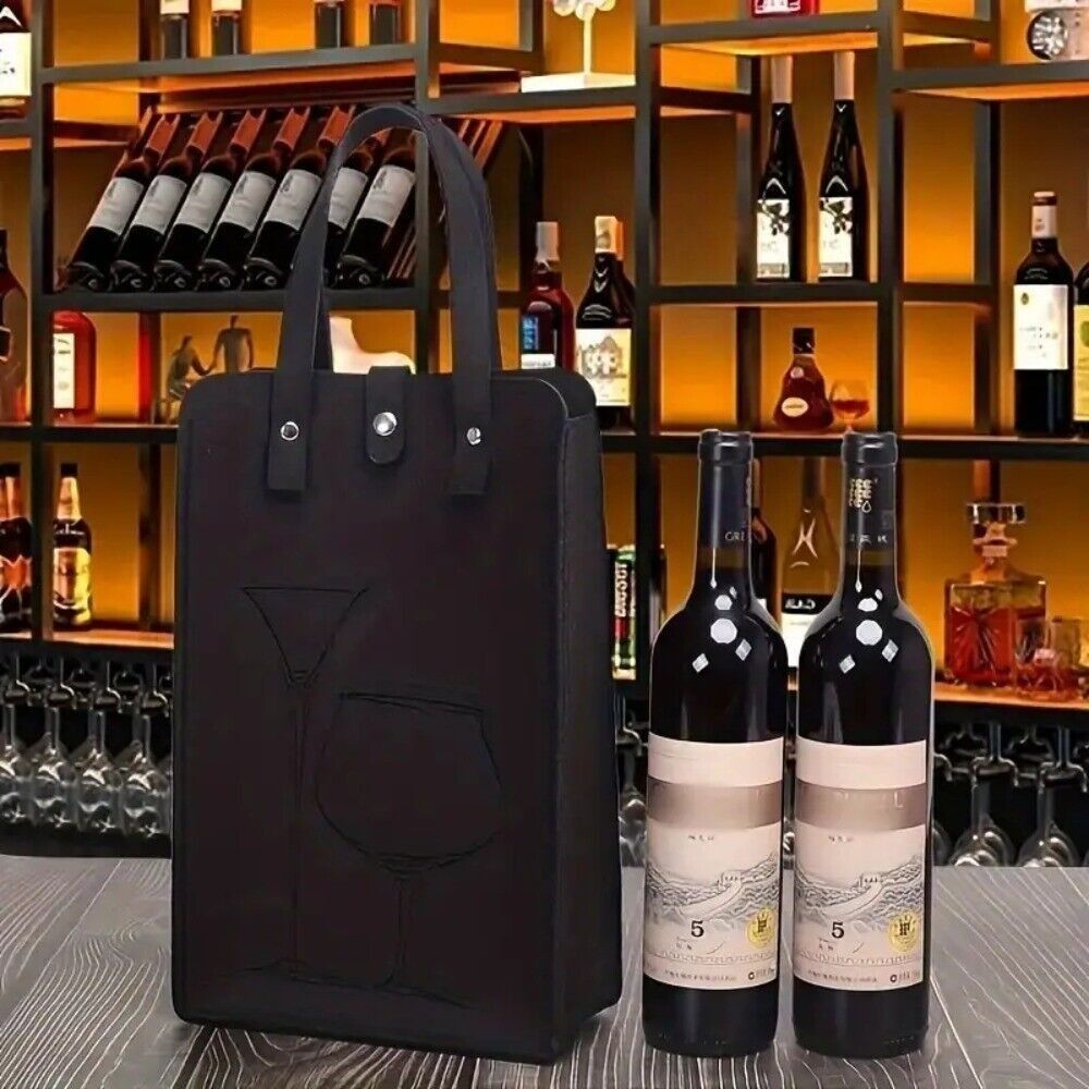 고급 펠트 레드 와인 가방, 이중 손잡이 와인 선물 보 - Wine & Beer Emporium 리뷰 및 가격