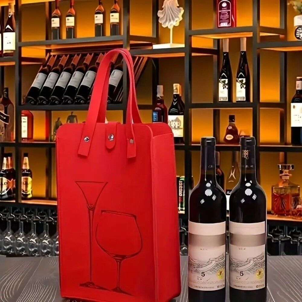고급 펠트 레드 와인 가방, 이중 손잡이 와인 선물 보 - Wine & Beer Emporium 리뷰 및 가격