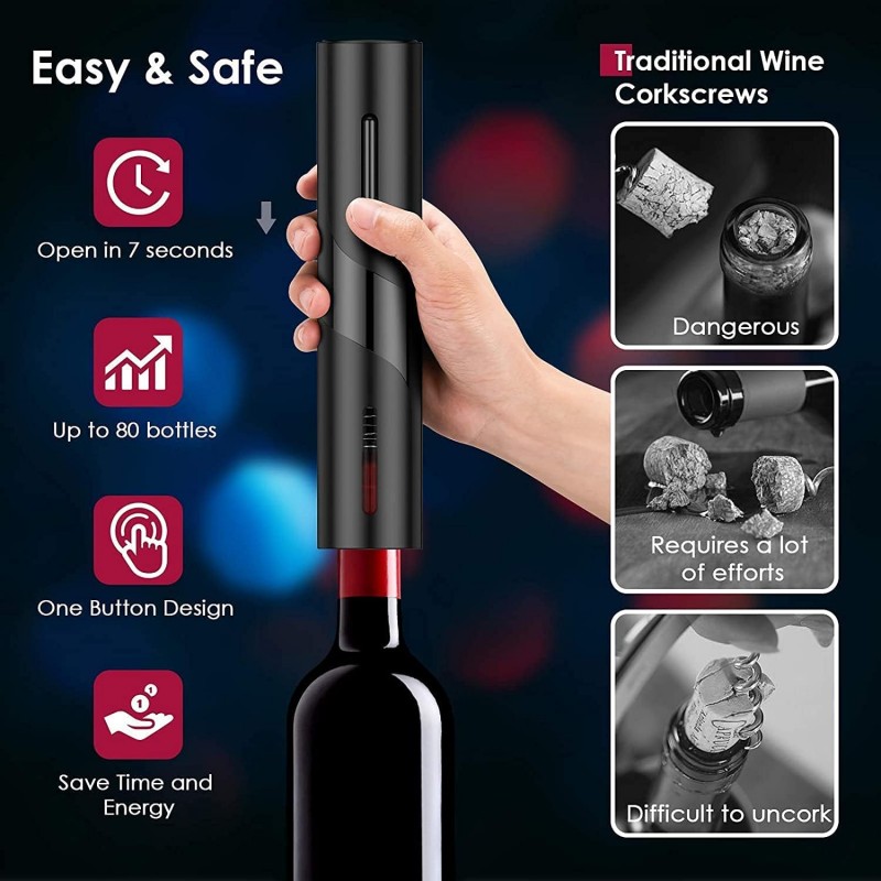충전식 다기능 전기 자동 코르크 따개 와인 오프너 세트 - Wine In Beer Bottle 리뷰 및 가격