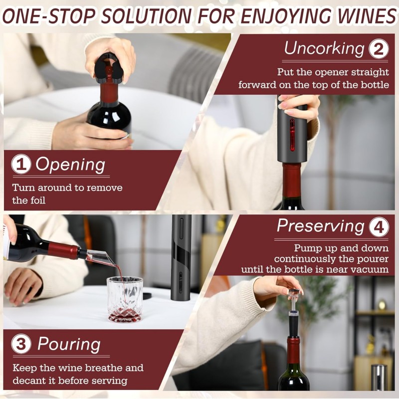 충전식 다기능 전기 자동 코르크 따개 와인 오프너 세트 - Wine In Beer Bottle 리뷰 및 가격