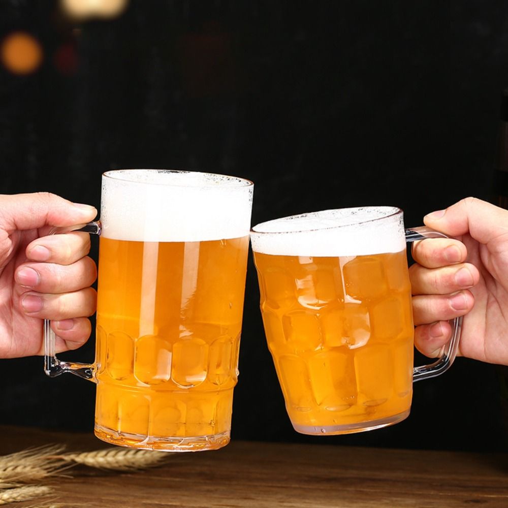 창의적인 모조 유리 플라스틱 맥주잔 손잡이가 있는 투명 - Wine Beer Drink 리뷰 및 가격