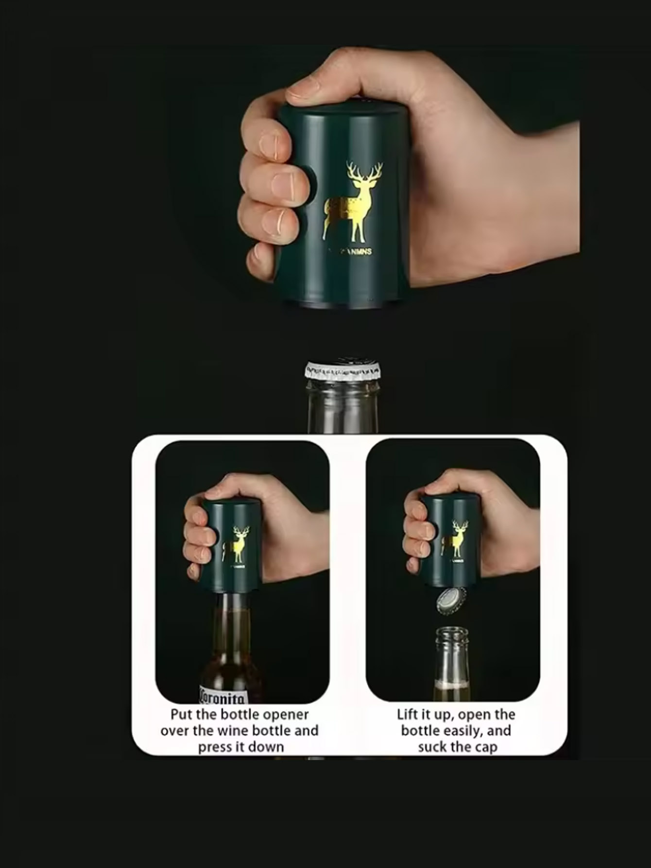 자동 맥주 병따개 스테인리스 스틸 프레스 뚜껑 맥주 코 - Wine In Beer Bottle 리뷰 및 가격